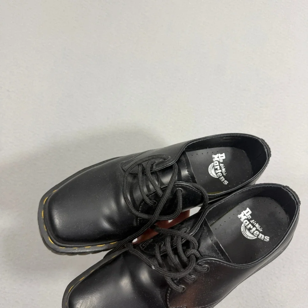 Dr. Martens Oxford Mens 7 Womens 8.5 Black 1461 Bex Squared Leather Platform Lug